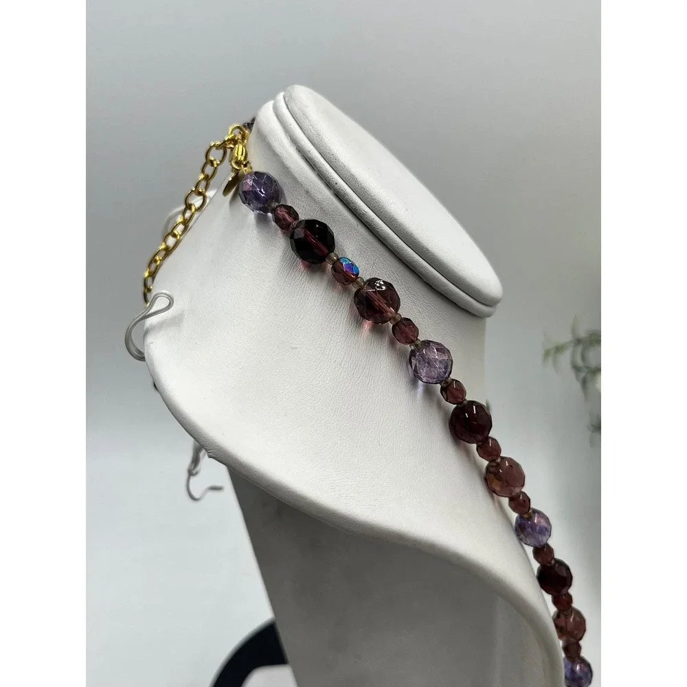 Joan Rivers Purple Aurora Borealis Faceted‎ Crystal Beaded 32